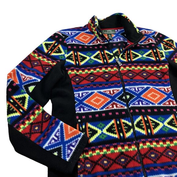 Lauren Ralph Lauren Active Fleece Jacket Womens Size XL SLIM FIT Aztec Full Zip - Picture 3 of 12